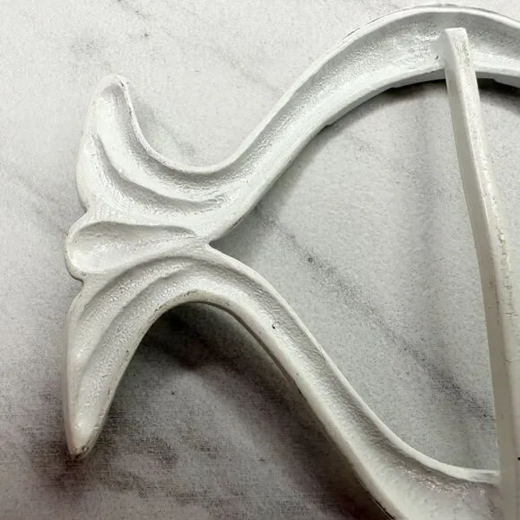 Vintage Metal White Fish Scarf Slide Shirt Tie Bar Belt Buckle - Picture 7 of 10